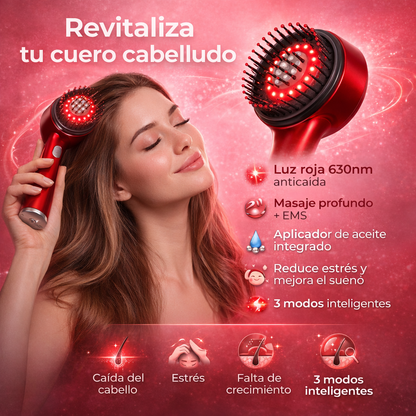 Dafonix™ 3 en 1 – Cepillo Masajeador Inteligente Anticaída con Luz Roja